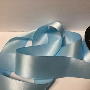 Light Baby Blue Plain Sash Ribbon Polyester 1.5" by 12' 1 Roll Nicole & Co. - Picture 1 of 12
