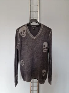 Men's AUTUMN CASHMERE Skulls 100% cashmere cashmere grey jumper size S - Picture 1 of 7