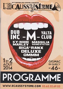 L'ECAUSSYSTEME FESTIVAL GIGNAC (46) - OFFIZIELLES PROGRAMM 2014 BROSCHÜRE  - Bild 1 von 1