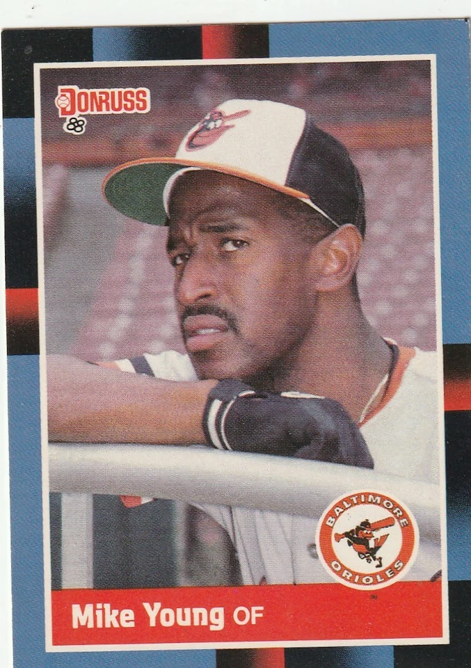 FREE SHIPPING-MINT-1988 Donruss Mike Young #396 ORIOLES PLUS BONUS CARDS - Image 1 of 1