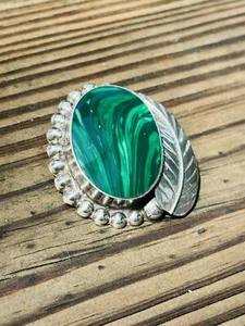 Broche Colgante Malaquita México Vintage Peine Marcas Plata 925 - Imagen 1 de 14