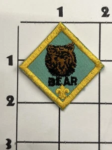 Bear Rank Patch BSA Boy Scouts America Cub Scout Vintage Iron On Embroidered - Picture 1 of 1