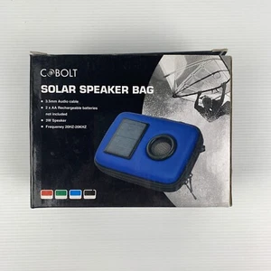 COBOLT Solar Speaker Bag BLACK 3W Speaker 3.5mm Audio Cable NEW IN BOX - Picture 1 of 6
