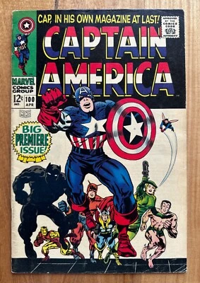 Marvel comics US VO Captain America 100 (1968) Jack Kirby Stan lee - Photo 1/3