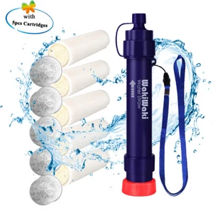 Water Filter Straw+4xCartridges,Water Purifier Survival for Camping,Backpacking - Picture 1 of 16