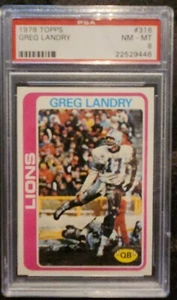 #316 Greg Landry 1978 Topps PSA 8 NM-MT Pop 12 - Picture 1 of 2