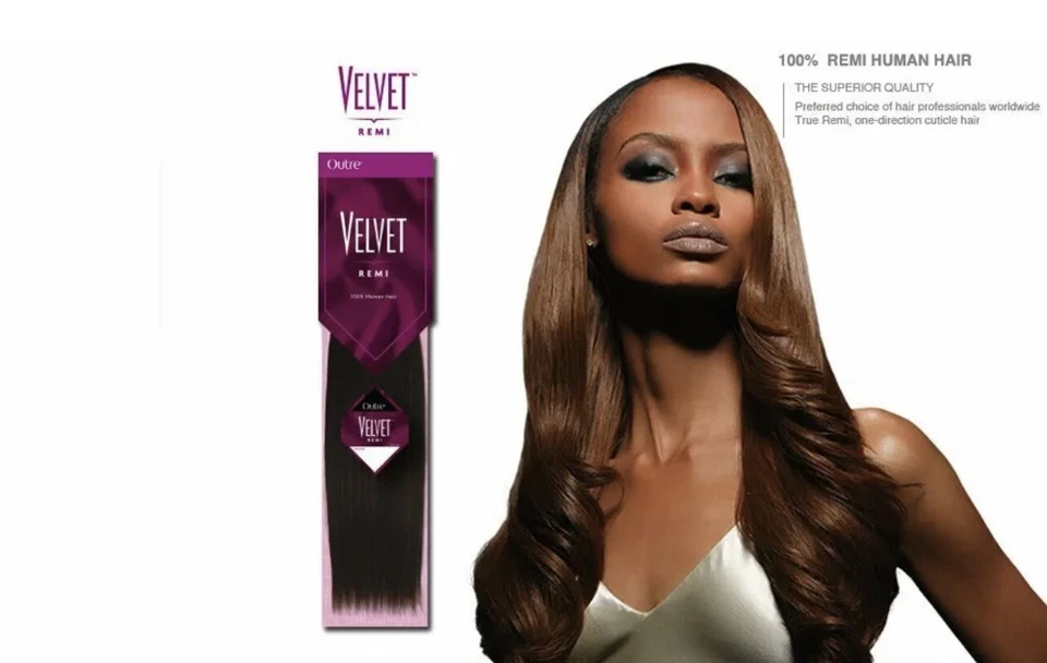 Outre Velvet 100% Remi Human Hair In Remi Yaki (10” 1B)