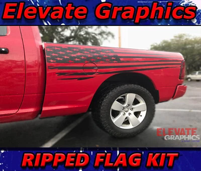 Calcomanías de vinilo gráficas bandera lateral rayas para Dodge Ram 1500 2009-2018 Foto 1 de 4