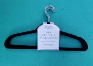 2 - Simplify 10 Super Slim Velvet Huggable Hangers in Black • 20 hangers - Picture 1 of 4