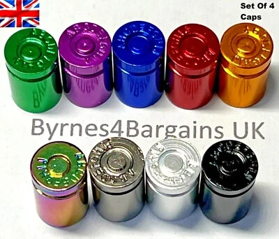 Tyre Valve Dust Caps Shell Bike Motorcycle Alloy X 4 UK Seller FITS ALL CARS - Image 1 of 4