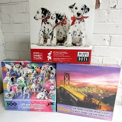 Jigsaw Puzzle 2000 pc Lot 3 #Lots of Spots, Puppy Dots, San Francisco Bay Night - Image 1 of 2