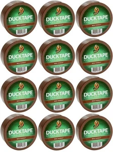 (12) rolls Shurtech 1304965 1.88" x 20 Yards Mud Puddle Brown Duck Duct Tape - Picture 1 of 4