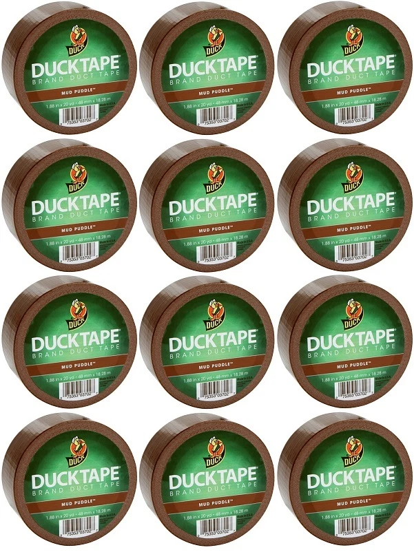 (12) rolls Shurtech 1304965 1.88" x 20 Yards Mud Puddle Brown Duck Duct Tape - Image 1 of 4