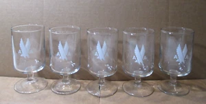 5 Vintage 1970s AMERICAN AIRLINES Footed Drinking Glass AA - Picture 1 of 6