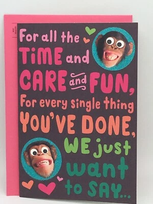 Tarjeta Hallmark Feliz Día de la Madre MAMÁ MADRE DE AMBOS MONOS DIVERTIDOS 8x5,5 POP UP Foto 1 de 3