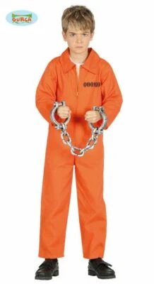 GUIRCA CARNEVALE HALLOWEEN VESTITO CARCERATO AMERICANO HANNIBAL LECTER BAMBINO PRISONER