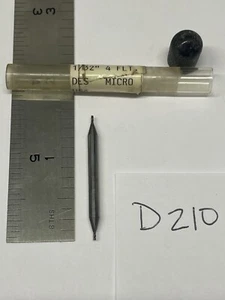 1 NEU USA 1/32" DURCHMESSER HARTMETALL SCHAFTFRÄSER 4FL DE SQ 1-1/2" OAL 5/64" LOC (D210) - Bild 1 von 4