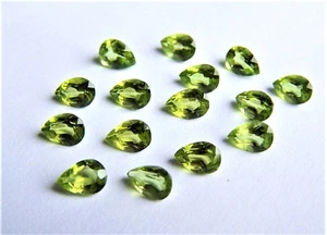 1 Peridot  Olivin  Tropfen   7 x 5 mm  ca 0,80 ct - Bild 1 von 2