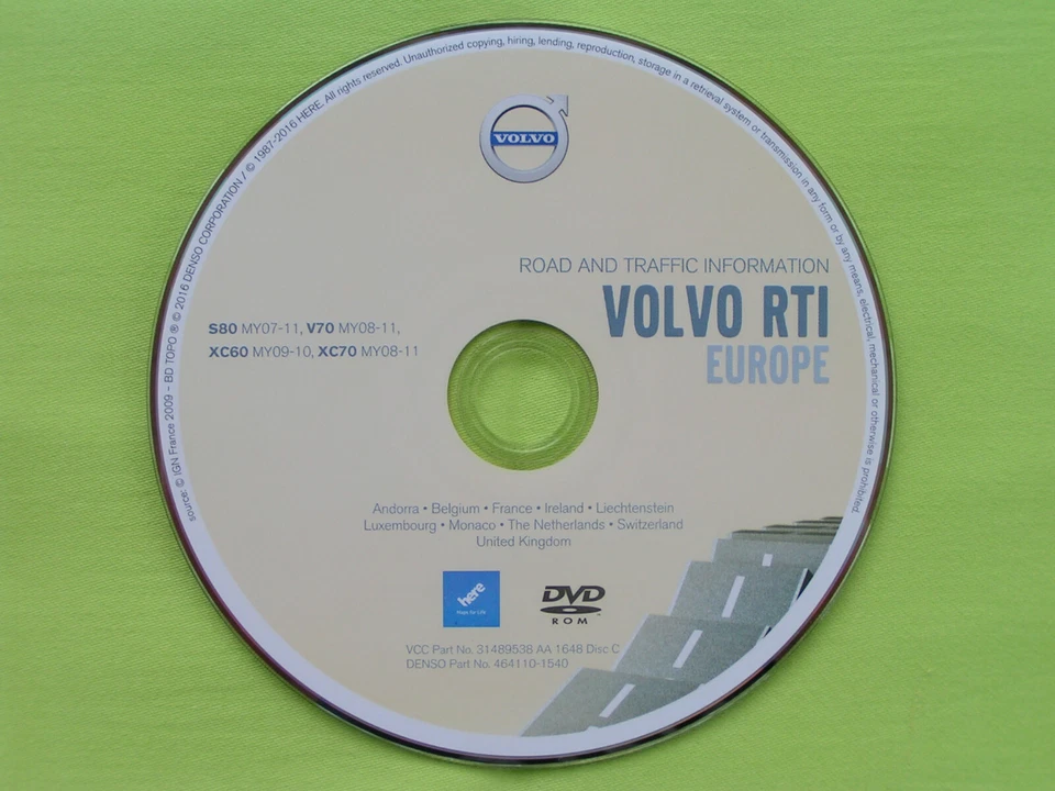VOLVO RTI DVD NAVIGATION FRANCE BENELUX IRLAND SCHWEIZ 2016 S80 V70 XC60 XC70 - Bild 1 von 1