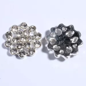 20PCS 23MM New Silver Crystal Buttons For Clothing Decoration Rhinestone Metal - Picture 1 of 4