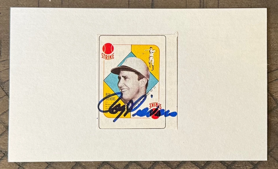 ROY SIEVERS SIGNED 3"X5" INDEX CARD WASHINGTON SENATORS MLB AUTO AUTOGRAPH D2017 - Image 1 of 1
