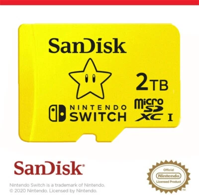 2TB SanDisk micro SD Karte Class 10 UHS-I SDXC Speicherkarte für Nintendo Switch - Bild 1 von 4