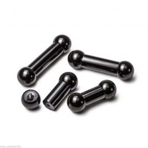 Barbell Tongue Nipple Heavy 2 Gauge 5/8" Black IP Internal 10mm Balls SET of 2 - Picture 1 of 3
