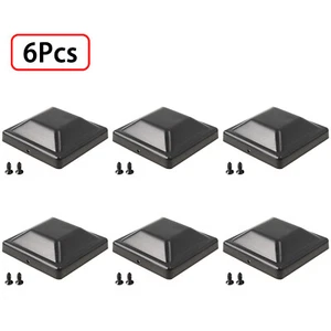 6Pcs Hard Plastic 4In Fence Post Caps for Protecting Wooden Fence Poles - Picture 1 of 12