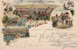 Gruss aus Teplitz Teplice AK 1901 Litho Mehrbild Tschechien Ceska 2505093 - Picture 1 of 2