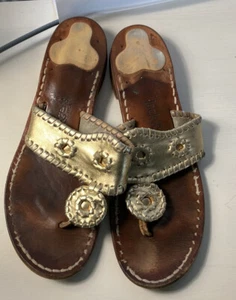 Jack Rogers Marbella sandals gold 7.5 - Picture 1 of 4