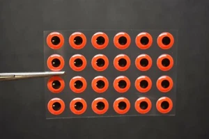 24 FLUORESZIERENDE ROTE 3D weich geformte 1/4" 6 mm Augen Fliegenbindeköder - Bild 1 von 1
