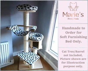BLACK PAWS/WHITE Cat Bed Replacement for Natural Paradise Cat Tree Magnolia XL - Picture 1 of 20