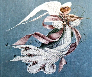 Angel of Spring - Lavender & Lace - Vintage Cross Stitch Chart - Gently Used - Picture 1 of 6