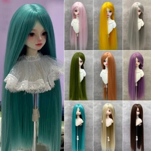 Lange glatte BJD Haar Perücken für 1/3 1/4 1/6 Kugelgelenk Puppenzubehör Perücken - Bild 1 von 65