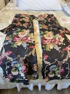 JCPenney Home Collection Chocolate Brown Floral Pocket Rod Pair Curtain Panels - Picture 1 of 4