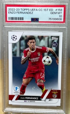 ENZO FERNANDEZ * PSA 10 * 2022-2023 TOPPS UEFA 1ª EDICIÓN #49 NOVATO ARGENTINA Foto 1 de 3