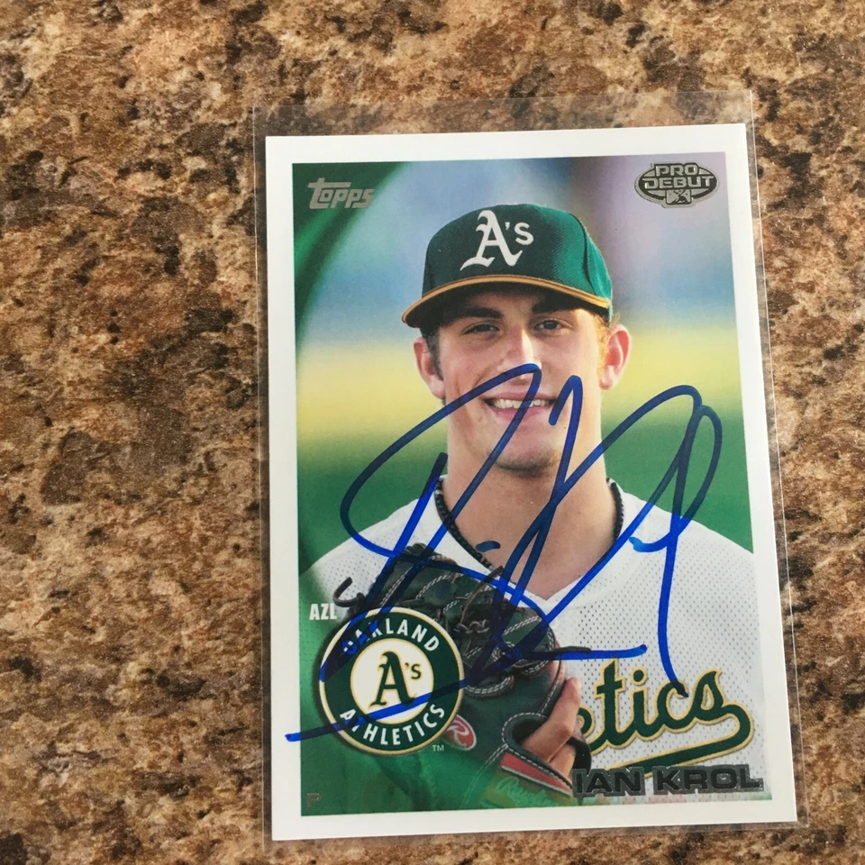 Ian Krol Signed 2010 Topps Pro Debut Rc Auto Oakland Athletics A's - Image 1 of 1