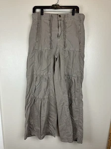 Weiche Umrandung weites Bein Hose Rock khaki grün Patchwork Hose Boho - Bild 1 von 12