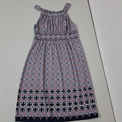 Vestido Max Studio Azul Boho Floral Maxi Largo Sin Mangas Talla Pequeña MSPR $98 Foto 1 de 4