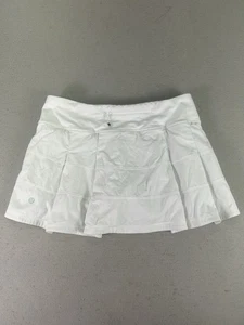 "Falda Lululemon Pace Rival para mujer 6 blanca para correr tenis falda 11"" gimnasio golf yoga" - Imagen 1 de 7