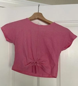 ZARA Girls Textured T-shirt with Knit Top - Pink, Size 7 - Picture 1 of 3