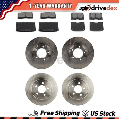 Front Rear Rotors Semi-Metallic Brake Pads Fits 1982 1983 Jaguar Vanden Plas_DV - Image 1 of 4