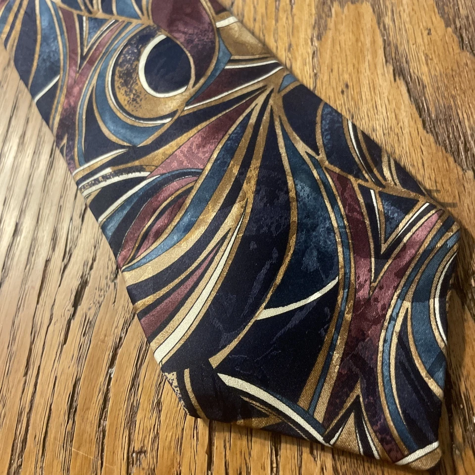 De colección Usado en Excelente Condición Hanover St. Corbata de seda abstracta Tie Works Ltd. EE. UU. Foto 1 de 4