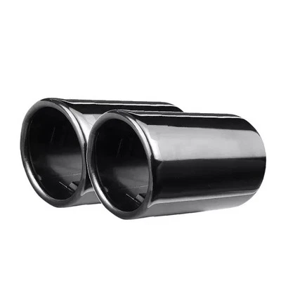 2x embellecedor de escape negro para AUDI Q5 8R 2008-2017 redondo 76 mm tubos de escape embellecedores - Imagen 1 de 4