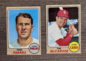 1968 Topps Baseball Card #217 Turk Farrell #275 Tim McCarver Blank Back Proof - Picture 1 of 2