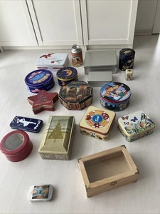 Konvolut Blechdosen Deckel Holzschachtel Weihnachten Nostalgie Weihnachtsdose - Bild 1 von 14