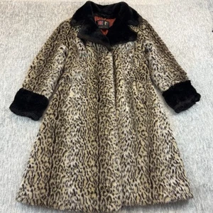 70s Vintage Cheetah Print Fur Coat Long - Picture 1 of 7