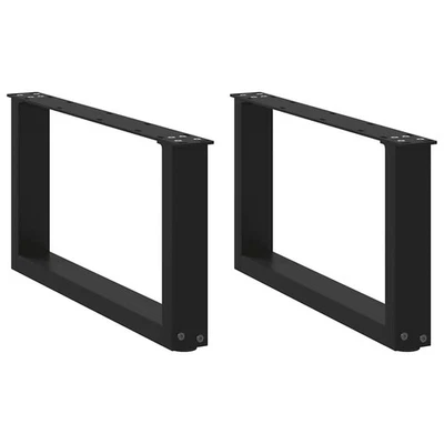 Couchtischbeine U-Form 2 Stk. Schwarz 60x(30-31) cm Stahl - Bild 1 von 4