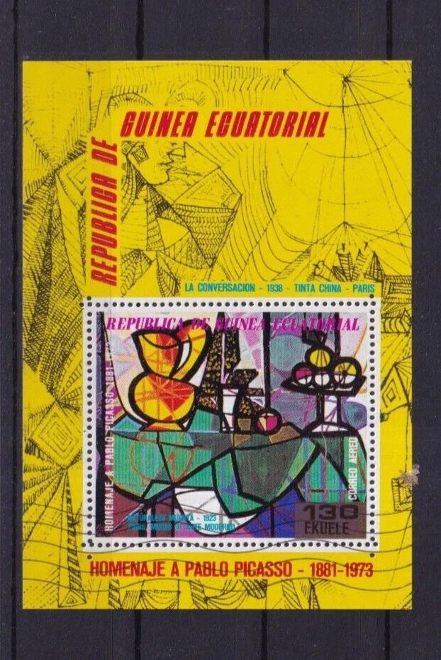 SA38b Guinea Ecuatorial 1975 2º Aniversario de la Muerte de Pablo Picasso como nueva minishoja Foto 1 de 1
