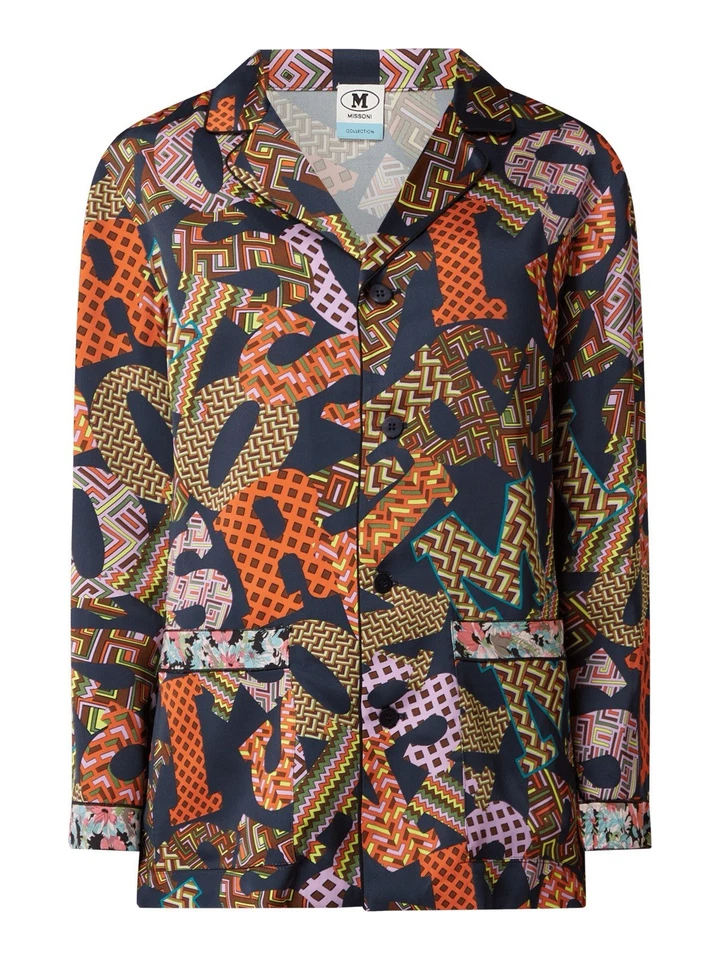 Camisa feminina Missoni pijama top botão para baixo tamanho 42 grande marca italiana de luxo - Imagem 1 de 4